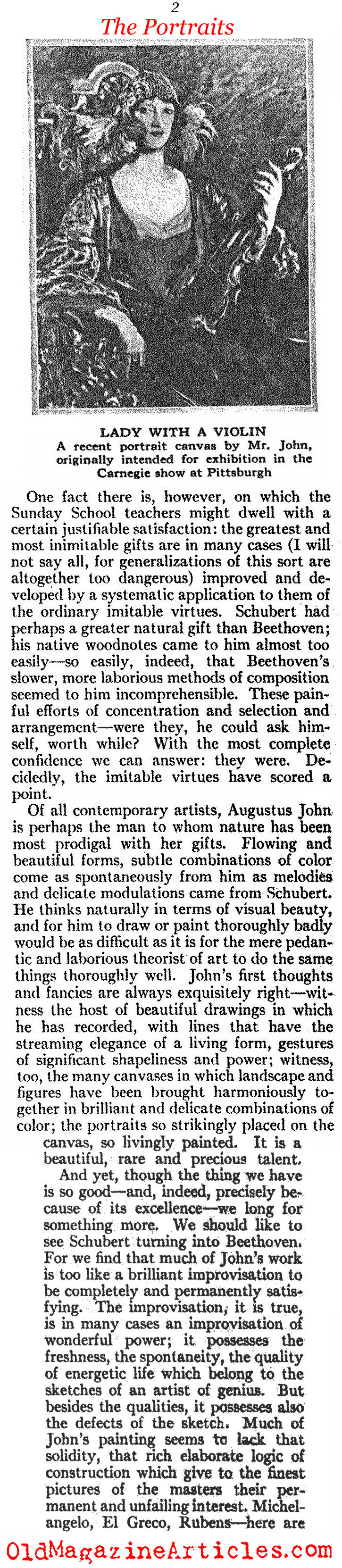 Aldous Huxley on Augustus John