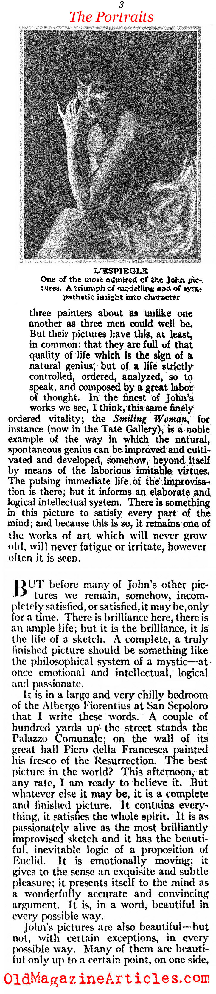 Aldous Huxley on Augustus John
