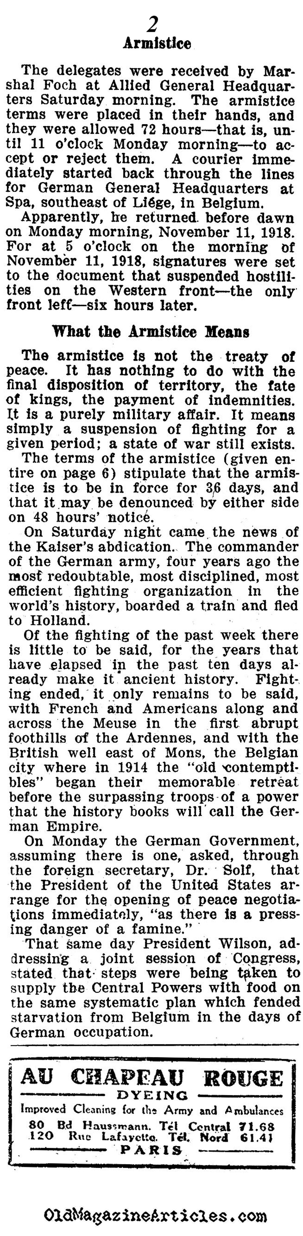 Armistice Declared!