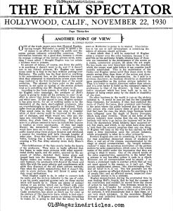 The Film Spectator Magazine Articles