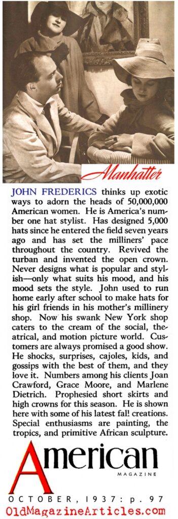 John Frederics and the Hats for the Fall (Click Magazine, 1942)
